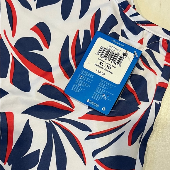 Columbia Red and Blue Leaf Print Dress - Picture 2 of 4